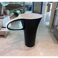 Évier sur pied en pierre à surface solide personnalisé avec robinet Mini lavabo de salle de bain Art moderne Hôtel