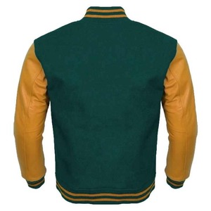 Chaqueta Universitaria Bordada, Nueva Colección de Chaquetas Universitarias de Béisbol, Manga de Cuero, Cuerpo de Lana - Product Image 2