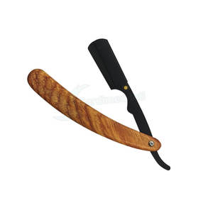 Maquinilla de afeitar con mango de madera Barber Premium Quality con hoja afilada de acero inoxidable \ Maquinilla de afeitar personalizada - Product Image 1