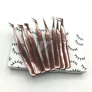 แหนบขนตาสแตนเลสสีโรสโกลด์ที่แยกได้อย่างแม่นยำส่วนขยายของพัดลมขนาดใหญ่สั่งทำได้ - Product Image 1