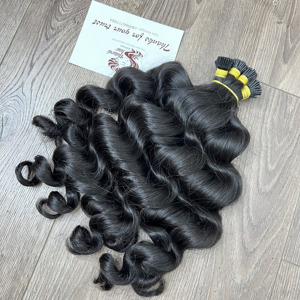 Extensiones de cabello I-Tip U-Tip K-Tip Venta al por mayor Cabello alineado de cutícula cruda natural de doble dibujado - Product Image 5