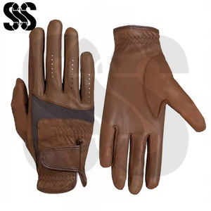 Best Supplier OEM ODM Breathable Comfortable New Arrival Winter Brown Color Contrast Synthetic Leather Custom Fit Full Finger - Product Image 3