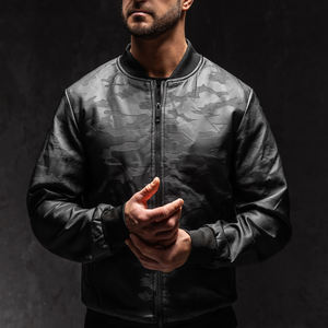 Veste de motard en cuir véritable pour homme, col montant unisexe, coupe-vent, logo personnalisé sur le devant, vente en gros - Product Image 1