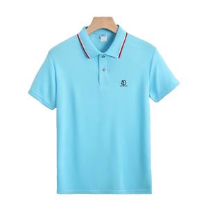 Polo para hombre sencillo con logotipo bordado personalizado de golf informal liso de alta calidad al por mayor - Product Image 4