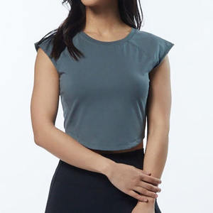 Top corto personalizado para mujer, camisetas para mujer, tops cortos de cuerpo corto de alta calidad, Top corto de algodón en blanco - Product Image 6