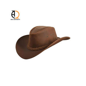 Mens Leather <b>Cowboy</b> <b>Hat</b> with Calf Accents Cow Skin Patched New Arrival <b>Hats</b> - Product Image 2
