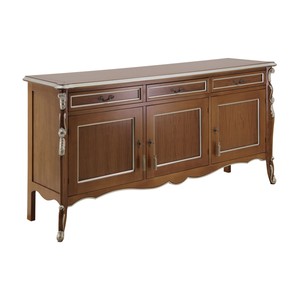 Cinzia Classic Chest of Drawers in Solid Mahogany Wood with Wood Carvings and <b>Walnut</b> Finish. - Product Image 5