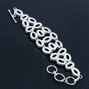 Pulsera de zafiro azul hecha a mano, joyería ajustable chapada en plata de ley 925 para mujer, pulsera de piedras preciosas, regalo de joyería de moda - Product Image 3