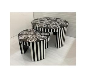 Tabouret en nacre de style rustique écologique, best-seller, design moderne, mosaïque laquée, décoration intérieure, salon, fabriqué à la main - Product Image 1