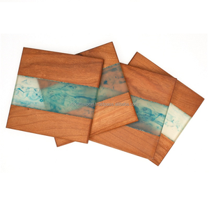 Produits Sous-verres en bois Boissons Sous-verre en résine en bois Époxy Décoration de cuisine de l'Inde par RF Crafts - Product Image 5