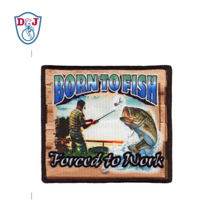 Heat-press Parches Embroidered Customized Embroidery Patches Fishing <b>Applique</b> - Product Image 6