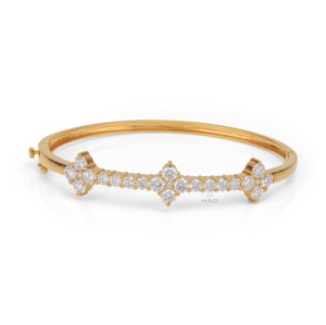 Brazalete de diamantes cultivados en laboratorio, oro amarillo, diseño floral, elegante, estilo tenis, joyería fina, regalo para mujer - Product Image 6