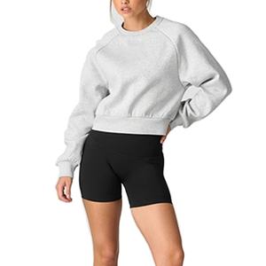 Top Notch OEM Logotipo personalizado Algodón de gran tamaño Cuello redondo Hombro caído Peso pesado Sudadera de gran tamaño para mujer - Product Image 3