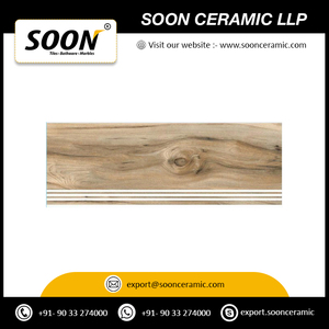 Baldosas de porcelana escalonadas y elevadoras resistentes a los arañazos de 20x120 cm con superficie mate, baldosas de escalera con aspecto de madera - Product Image 3