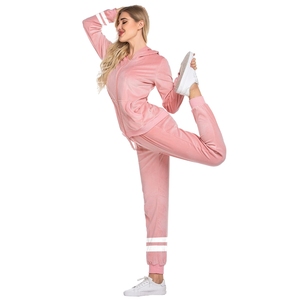Survêtement à manches longues pour femmes/Survêtement confortable de couleur unie pour femmes, vêtements d'extérieur à fermeture éclair, fabricant OEM - Product Image 3