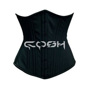 Premium <b>Black</b> Underbust Steel Boned Polyester Corset - Product Image 3
