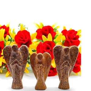 Prix bon marché Image naturelle Jasper Crystal Angels Figurines en pierre de guérison sculptées à la main pour une utilisation spirituelle et décorative en vente - Product Image 2