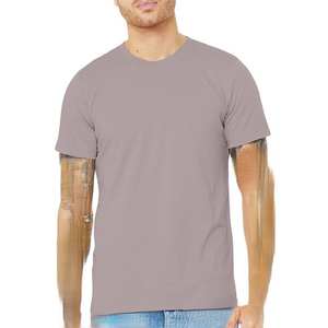 เสื้อยืดคอกลมสีพีชคลาสสิกสำหรับผู้ชายเสื้อเข้ารูปแขนสั้นผ้าฝ้าย100% มีสไตล์เสื้อฤดูร้อนสีพื้นมีโลโก้ด้านหน้า - Product Image 4