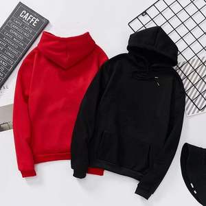 Sweats à capuche unis avec broderie personnalisée du logo OEM Pulls à capuche unisexes vierges en coton et polyester épais pour hommes - Product Image 4