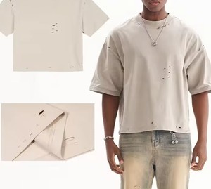 Camiseta de Alta Calidad Estilo Urbano, Lavado Ácido, Corte Holgado, 250 Gramos, 100% Algodón, Impresión de Logotipo Personalizada 2026 - Product Image 6