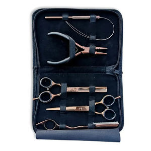 Precio al por mayor, logotipo personalizado, alta calidad, Color oro rosa, profesional, kit de herramientas de extensión de cabello humano con tijera de peluquero - Product Image 6