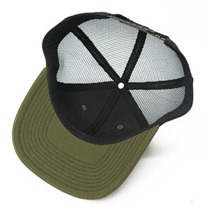 Gorra de malla de camionero de 6 paneles de poliéster duradero para hombre, gorra de camión verde con logotipo personalizado, estilo de moda, verano al aire libre, 2025 - Product Image 4