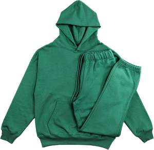 2025 chándal de moda para hombre de alta calidad con patrón sólido Regular conjunto de talla grande de invierno de manga larga con capucha 100% algodón transpirable - Product Image 4