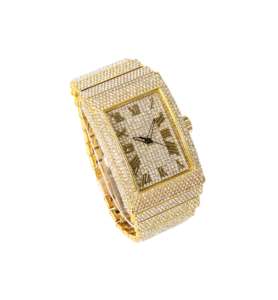 Montre mécanique pour homme, boîtier carré, diamants en moissanite glacés, chiffres romains, acier inoxydable, verre, style hip-hop - Product Image 5
