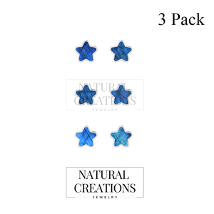 Premium High Finish 925 <b>Sterling</b> <b>Silver</b> Seawater <b>Pearl</b> Labradorite Star Shape Dangle <b>Earrings</b> Bezel Setting Trendy Wedding Party - Product Image 2