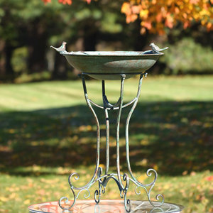 <span class=keywords><strong>Bassin</strong></span> d'eau galvanisé rond <span class=keywords><strong>pour</strong></span> le jardin extérieur de trois <span class=keywords><strong>oiseaux</strong></span> classiques - Product Image 1