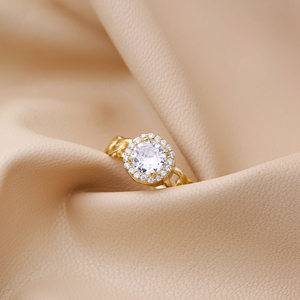 Round Shape Clear Zircon Stone Cluster <b>Ring</b> Turkish Wholesale 925 Sterling Silver Jewelry - Product Image 3