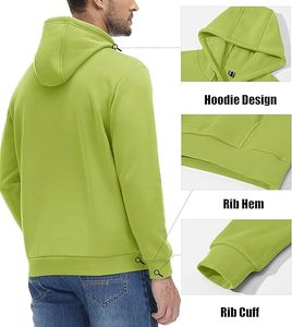 Sudadera con capucha forrada de Sherpa de lana cálida de invierno informal para hombre, Jersey grueso con bolsillos, sudaderas con capucha - Product Image 3