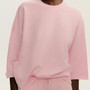 ชุดลำลองแนวสตรีทโอเวอร์ไซส์ชุดเสื้อผ้า2ชิ้นเสื้อฮู้ดตกไหล่มีซิปปักโลโก้ได้ตามต้องการ - Product Image 2