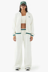 Nueva llegada Ecru Drop Shoulder Mujeres Contraste Zip Through Hoodie Sudaderas con capucha antiarrugas y transpirables Mujeres Zip Up Hoodie - Product Image 3