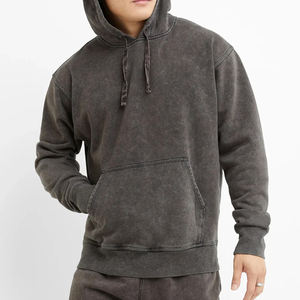 Sudaderas con capucha de gran tamaño gruesas y pesadas personalizadas con estampado desgastado Diseño en relieve de color sólido Estilo informal - Product Image 1