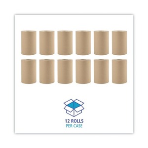 Boardwalk B6252 Disposable 8 In. X 350 Ft. 1-Ply Hardwound <b>Kitchen</b> Use Roll <b>Paper</b> Towels Natural (12/Carton) - Product Image 4