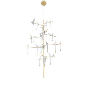 Adjustable Height Modern Mediterranean Perch <b>Tree</b> Chandelier Warm White 3000K E12 for Home Use Contemporary Room Decoration - Product Image 1