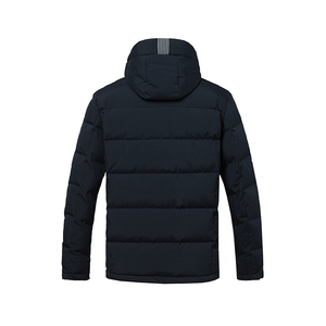 OEM Wholesale Plain Navy Color Hooded Bubble <b>Jacket</b> Custom Logo Breathable Fabric Sloid <b>Pattern</b> Padded Puffer Men's <b>Jackets</b> - Product Image 2