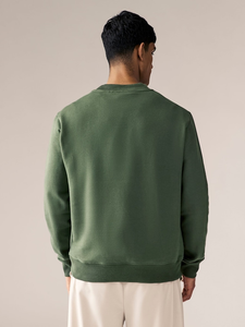 Sudadera informal de cuello redondo OEM para hombre, jersey de color sólido con forro polar de manga larga, ropa de calle cálida para invierno, diseño ligero - Product Image 4