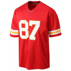 Nouveau maillot de football américain, impression par transfert thermique, logo personnalisé, 100% polyester, séchage rapide, coupe-vent, maillot de sport unisexe - Product Image 5