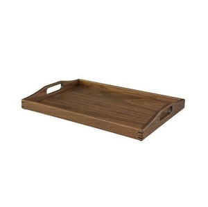 Plateau en bois longue durée de grande taille pour ustensiles de cuisine Plateau en bois rectangulaire de grande qualité poli brun - Product Image 4