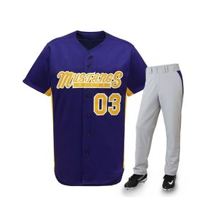 Maillots de baseball en polyester personnalisés de grande taille vêtements de sport respirants avec uniformes unis à motifs imprimés et brodés - Product Image 5