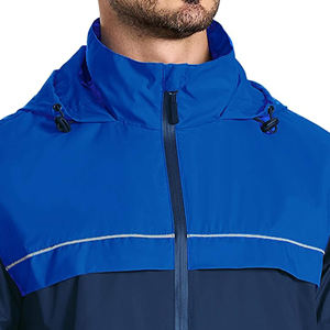 Veste coupe-vent imperméable à fermeture éclair pour hommes et femmes Casquette monocouche de couleur unie Style formel pour la saison d'automne - Product Image 3