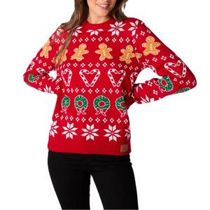 Pull en tricot Fairisle pour femme, tissu respirant de haute qualité, élégant, décontracté, chaud pour l'hiver, pour les vacances, l'été, Noël - Product Image 1