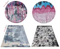Alfombras de Área Hechas a Mano de Lujo de Algodón y Viscosa Abstractas, Tejidas a Mano, Impresas en Serigrafía, Suaves y Brillantes, de Proveedor Indio