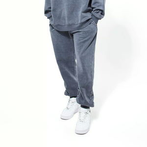 2024 nuevo diseño de los hombres de peso pesado lavado con ácido Fitness chándal logotipo personalizado impreso moda de invierno 100% algodón - Product Image 4