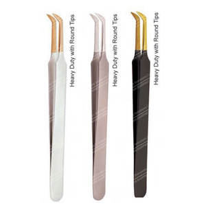 Pince à épiler robuste à pointe ronde pour Extension de cils - Product Image 1