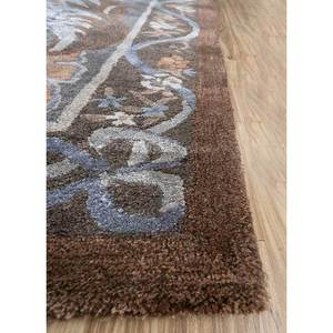 พรมขนสัตว์และใยวิสโคสทอมือลายเหรียญสีเบจ-น้ำตาล รุ่น Top-180 สำหรับบ้าน ห้องนอน ห้องนั่งเล่น กว้าง 4 เมตร หนา 10 มม. - Product Image 4