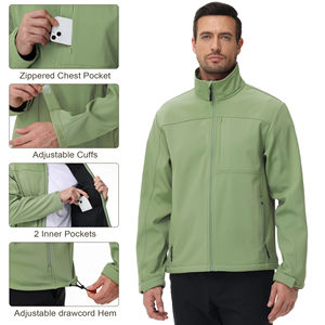 Veste softshell imperméable coupe-vent à 3 couches avec capuche Fourniture OEM Vêtements de travail élégants de style doudoune pour la randonnée en plein air Vestes pour hommes - Product Image 6