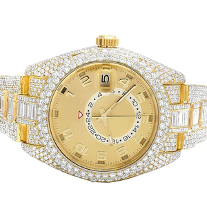 Montre de fiançailles solitaire en or blanc/jaune 14K/18K CT 2.0 VVS, boîtier en acier inoxydable, mécanique, tendance, diamant de laboratoire - Product Image 6